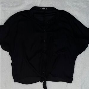 SHEIN Black Button Down Shirt